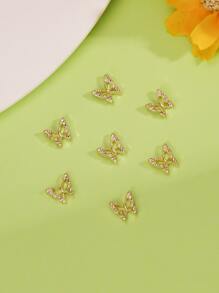 10 cái Trang trí móng tay hình con bướm - Vàng - Xem 6