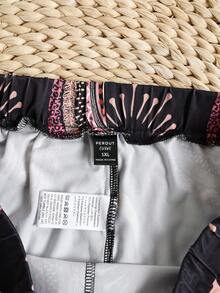 SHEIN Holidaya Plus Graphic Print Tie Front Shorts - Multicolor - View 3