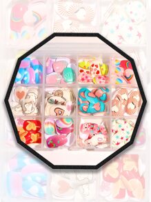 288 chiếc Ngắn Vuông Họa Tiết Hoạt Hình Móng Tay Giả & 1 Dũa Móng Tay & 1 Tấm Băng Keo - Nhiều màu - Xem 1