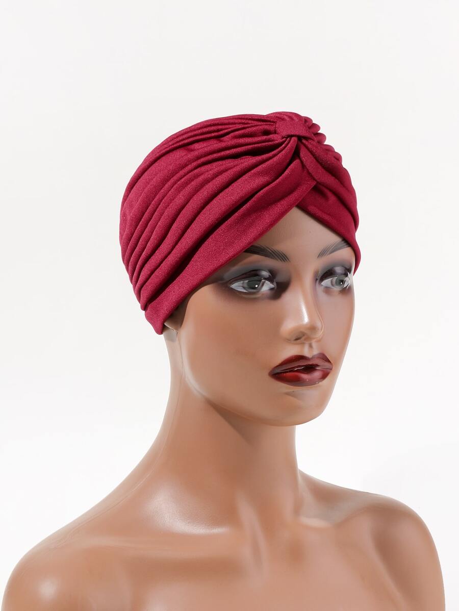 1 khăn trùm đầu phong cách thường ngày vải xếp cho nữ, dùng cho cuộc sống hàng ngày - Nhiều màu - Xem 1