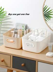 10 件/2 件/3 件/1 件塑料多用途收纳盒，零食、玩具、化妆品、桌面、厨房收纳盒 - 粉色 - 查看 10