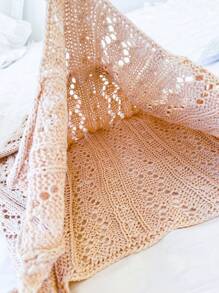 大容量鉤針編織袋度假鏤空 - 米色 - 查看 4