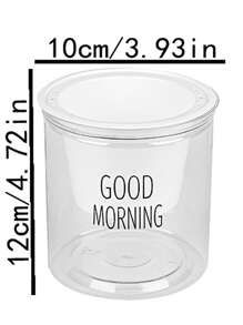 1pc Plastic Flower Pot, Modern Letter Graphic Flower Pot For Home - White - View 2