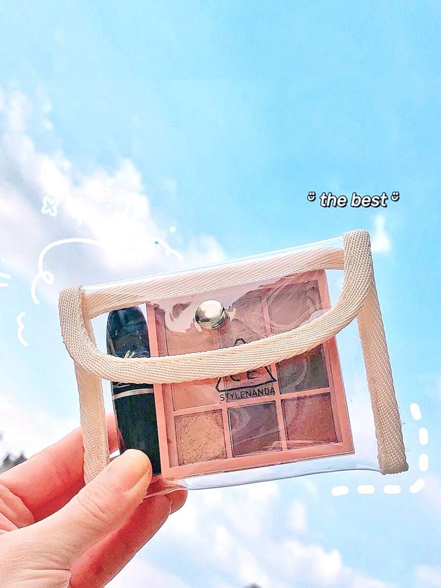 Thời trang Nhỏ bé Đơn giản Trong suốt Không thấm nước Cô gái Du lịch Túi mỹ phẩm Đồ vệ sinh cá nhân Túi giặt Túi trang điểm - Trong sáng - Xem 1