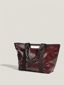 Linh hoạt Đơn giản Túi tote Đối với Tay Mang Và Vai Mang - Màu Đỏ Sâu - Xem 4