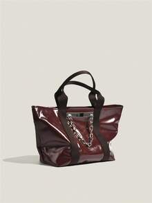 Linh hoạt Đơn giản Túi tote Đối với Tay Mang Và Vai Mang - Màu Đỏ Sâu - Xem 5