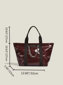 Linh hoạt Đơn giản Túi tote Đối với Tay Mang Và Vai Mang - Màu Đỏ Sâu - Xem 8