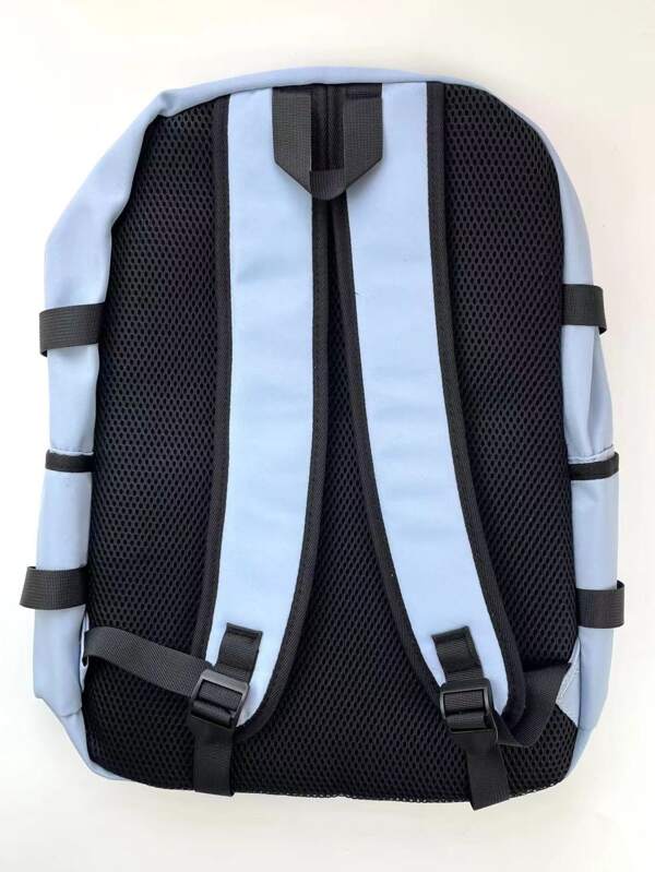 Slogan Graphic Classic Backpack Letter Patch Decor With Astronaut Bag