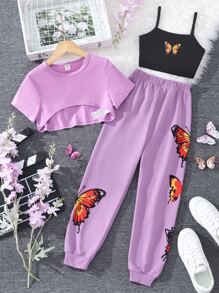 Bộ hai mảnh Gái Loại bướm Giải trí - Màu tím - Xem 1