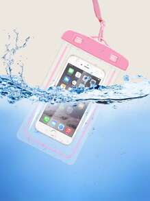 Luminous Waterproof Phone Bag - Pink - View 1