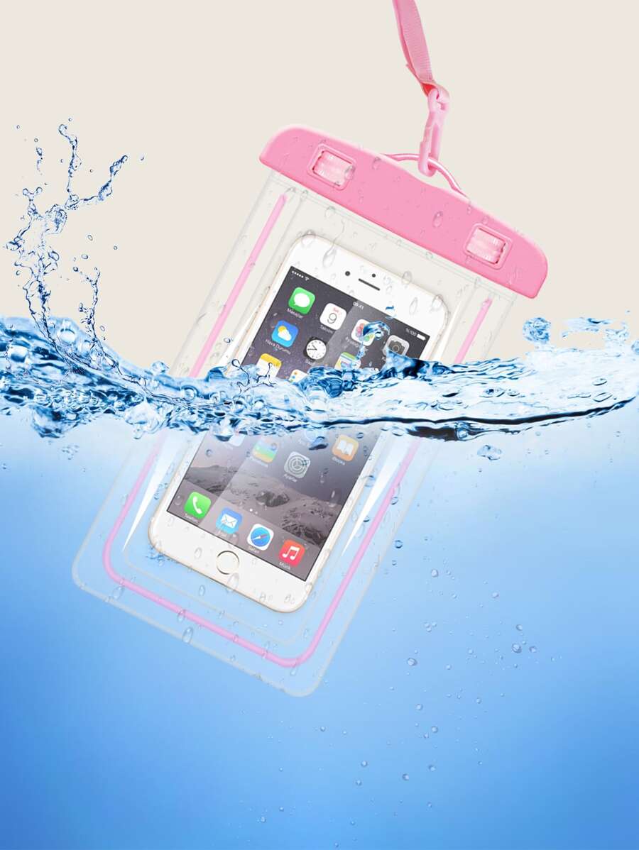 Luminous Waterproof Phone Bag - Pink - View 1