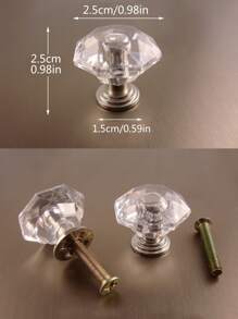 2入/10入亞克力透明水晶櫥櫃門抽屜手柄 - 無色 - 查看 5