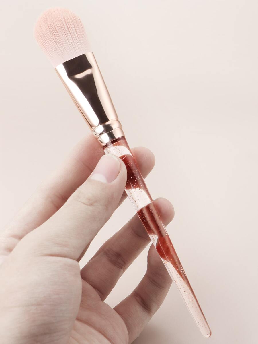 ronshadow Cọ tán kem nền, 1 chiếc cọ trang điểm tối giản cầm tay, dụng cụ trang điểm mỹ phẩm cho người mới bắt đầu, cọ tán kem nền, cọ che khuyết điểm, cọ má hồng, cọ tạo khối, cọ má hồng, cọ bronzer, cọ phấn phủ, cọ tán kem nền, cọ má hồng, quà tặng. - Hồng - Xem 1