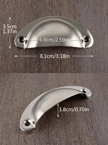 10 tay cầm ngăn kéo màu trơn - Bạc - Xem 3