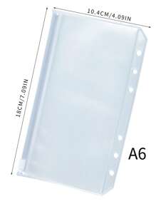 6pcs Clear Binder Loose Leaf File Pocket - Clear - View 4