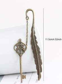 1入組鑰匙和羽毛設計書簽