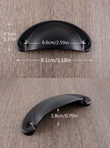 10pcs/set Black Drawer Knob, Semicircle Shaped Drawer Pull Drawer Handle For Home - Black - View 3