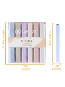 6支/套軟尖熒光筆淺色卡哇伊記號筆DIY相冊日記熒光筆學生文具 - 彩色 - 查看 5