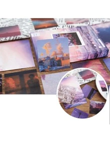 55入組風景圖案貼紙 - 彩色 - 查看 3