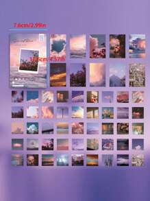 55入組風景圖案貼紙 - 彩色 - 查看 4