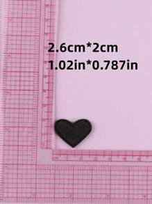 8入組愛心刺繡熨燙貼片 - 黑色 - 查看 2
