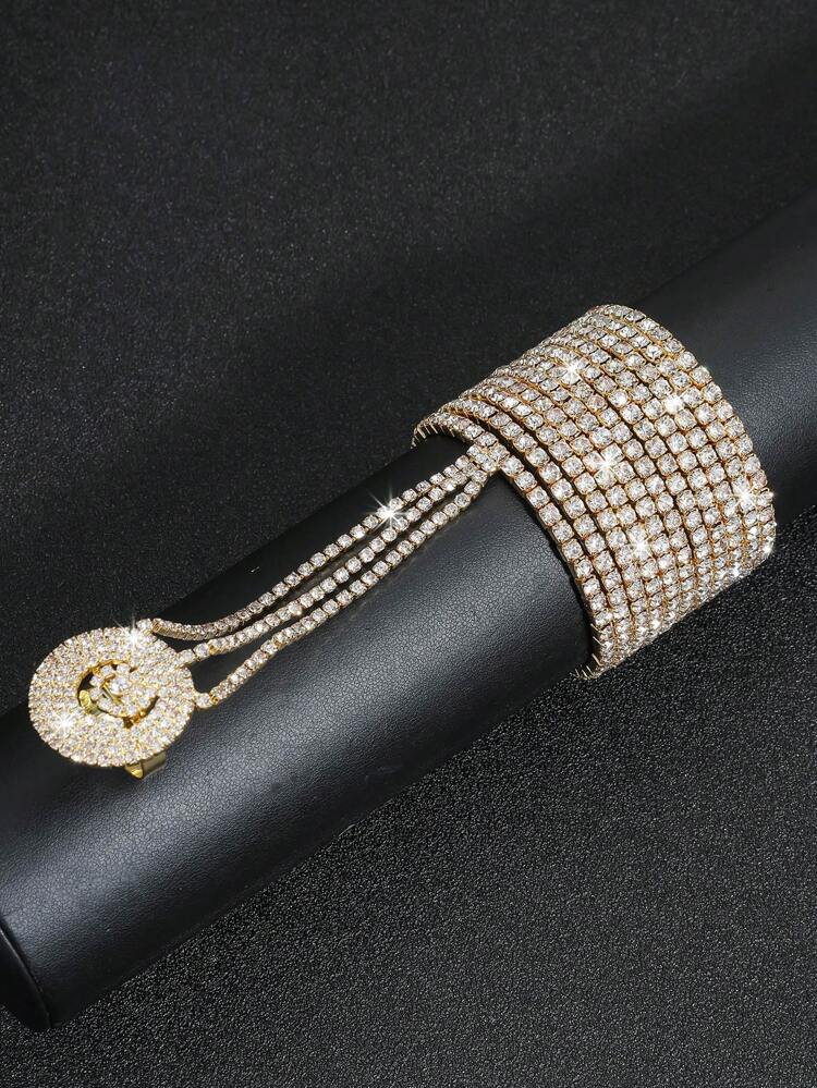 Gold Color Belly Dance Crystal Bracelet for Women 1Piece