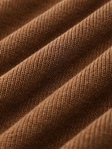 Manfinity Hypemode Chaleco de punto acanalado liso para hombres, sin mangas, amigos, urbano, moda, liso - Café integral - Ver 4