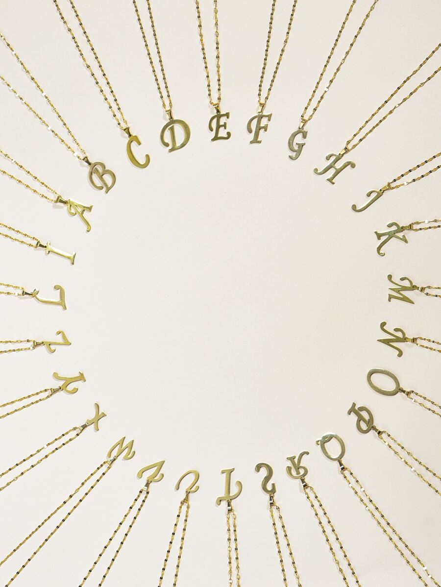 1 vòng cổ trang trí chữ cái - Vàng - Xem 1