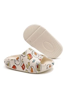 Boys Cartoon Graphic Slippers, EVA Open Toe Slippers - White - View 5