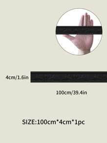 1 rollo de 110cm/43,3 pulgadas autoadhesivo 3d flor en relieve rodapié pegatina de espuma para la renovación y decoración del hogar - Negro - Ver 8