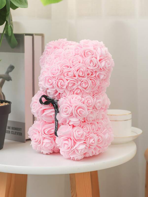 1pc PE Artificial Rose Bear, Romantic Artificial Flower For Valentine's