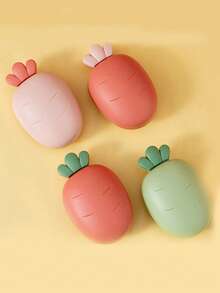 1pc Carrot Shaped Random Color Pet Bath Brush For Dog And Cat For Shower - Pink - View 2