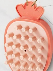 1pc Carrot Shaped Random Color Pet Bath Brush For Dog And Cat For Shower - Pink - View 4