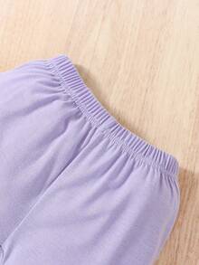 男嬰蝴蝶圖案T恤和短褲 - 淡紫色 - 查看 3