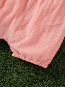 新生兒碎花荷葉邊花邊下擺上衣和短褲和配件髮箍