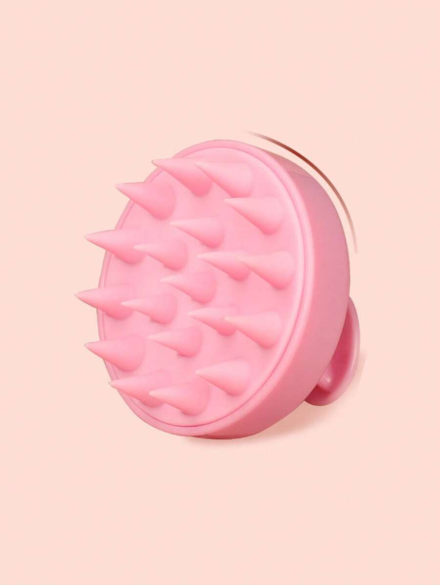 1 件粉色硅胶头发按摩洗发刷，头皮清洁和软化头发，淋浴梳，发夹，发饰 - 粉色 - 查看 1