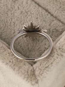 方晶鋯石和蛋白石裝飾銀婚戒 - 銀色 - 查看 3