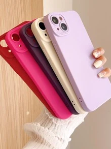 Estuche de teléfono liso compatible con iPhone 11, iPhone 13, iPhone 14 Pro Max, set de 5 piezas en colores rosa neón y rosa intenso - Multicolor - Ver 2