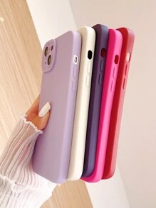 Estuche de teléfono liso compatible con iPhone 11, iPhone 13, iPhone 14 Pro Max, set de 5 piezas en colores rosa neón y rosa intenso - Multicolor - Ver 3