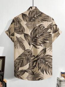 Manfinity RSRT Men Tropical Print Shirt Without Tee - Khaki - View 2