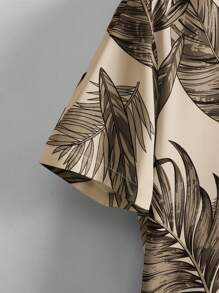 Manfinity RSRT Men Tropical Print Shirt Without Tee - Khaki - View 3