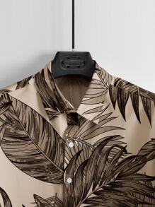 Manfinity RSRT Men Tropical Print Shirt Without Tee - Khaki - View 4