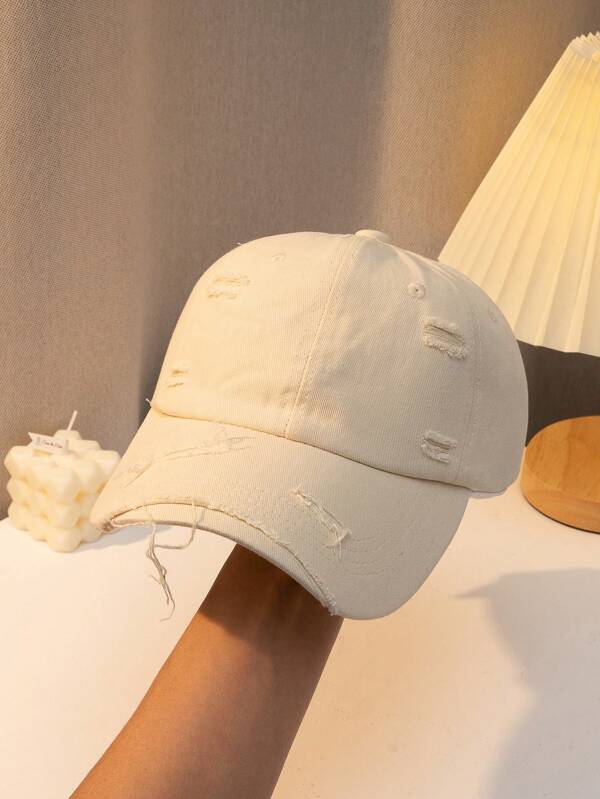 Ripped Detail Baseball Cap SHEIN USA