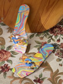 Dép xỏ ngón đế vuông đế bằng cho nữ nhiều màu sắc trang trí khu nghỉ dưỡng gợi cảm trang trí xích Dép xỏ ngón nữ thời trang đế bằng cỡ lớn Giày nữ thanh lịch thường ngày mùa hè - Nhiều màu - Xem 3