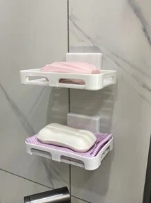 1pc Elevate Your Bathroom Decor With This Wall-Mounted Soap Dish, Gift For Valentine's Day - White - View 2