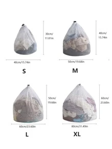 1 túi giặt đồ lót bằng polyester, túi giặt đồ lót rút dây màu trắng tối giản cho máy giặt - trắng - Xem 8