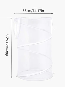 1 件可折叠网状洗衣篮洗衣篮，洗衣篮，浴室收纳篮，篮子，储物篮，可折叠洗衣篮 - 白色 - 查看 5