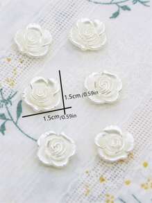 50pcs Flower Design DIY Button - Beige - View 2