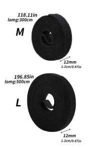 Băng dính Móc và Vòng, Độ bền cao, Chống thấm thời tiết & Chống nước - Băng dính Móc và Vòng hai mặt bằng nylon tự dính màu đen - Lý tưởng cho Gia đình, Văn phòng & Đồ thủ công DIY - màu đen - Xem 2