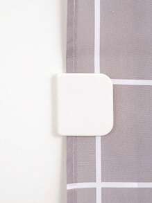 2pcs Plain Shower Curtain Clip, White ABS Shower Curtain Fixer For Bathroom - White - View 1